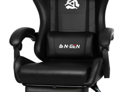 Video Gaming Chair with Footrest High Back Ergonomic Comfortable Office Computer Desk with Lumbar Support Height Adjustable