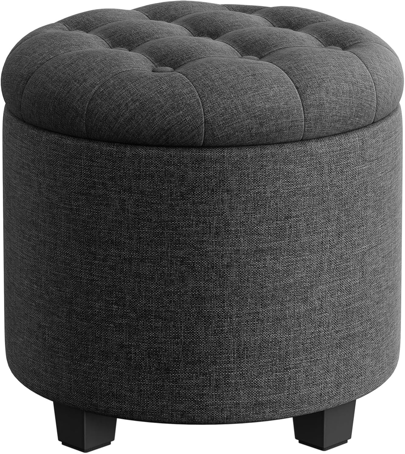 Round Ottoman, Ottoman with Storage, 17.7 Dia. x 17.5 H Inches Foot Rest with Legs, Load up to 330 lb