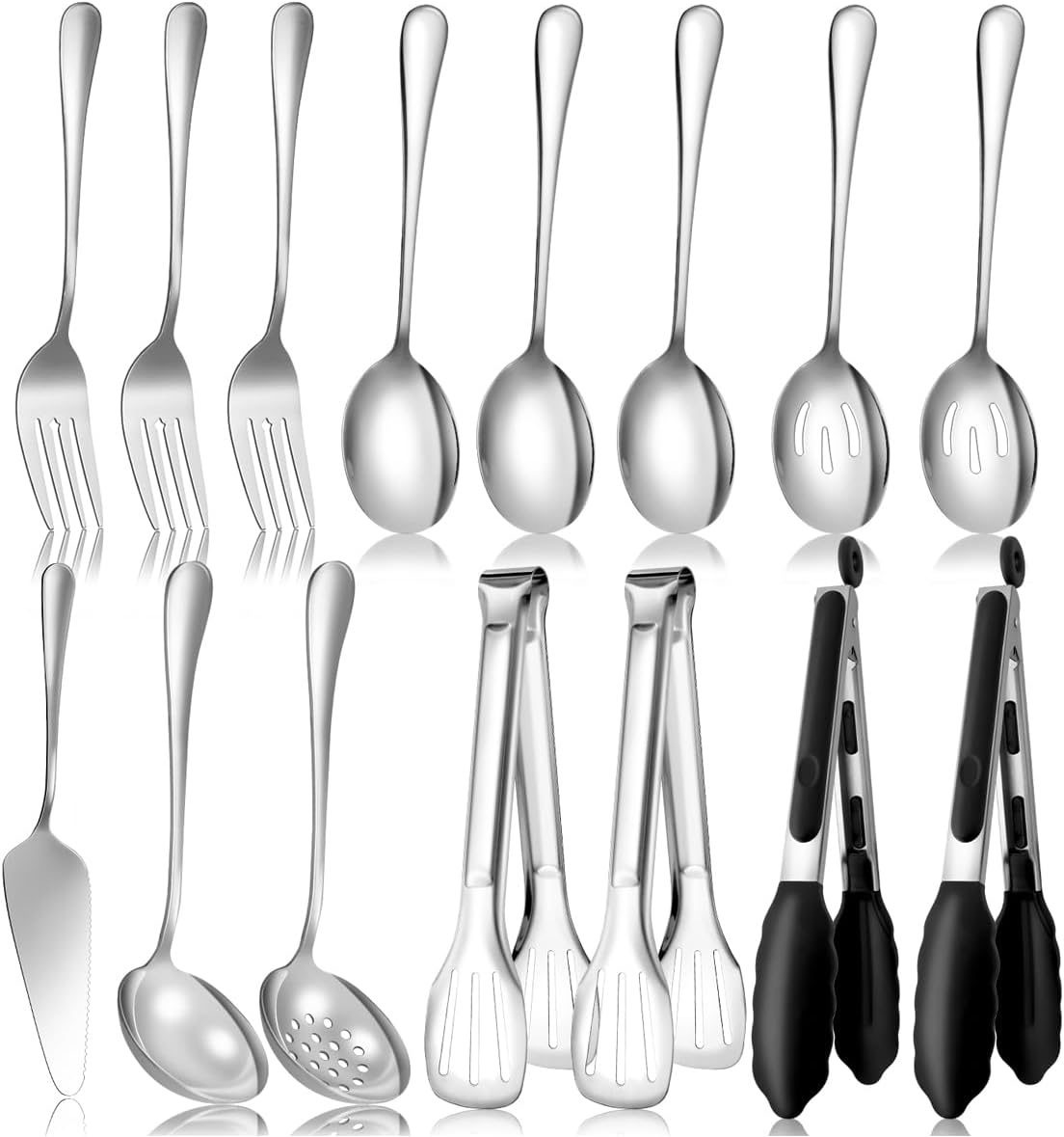 Silver Stainless Steel Metal Serveware Large Serving Spoons