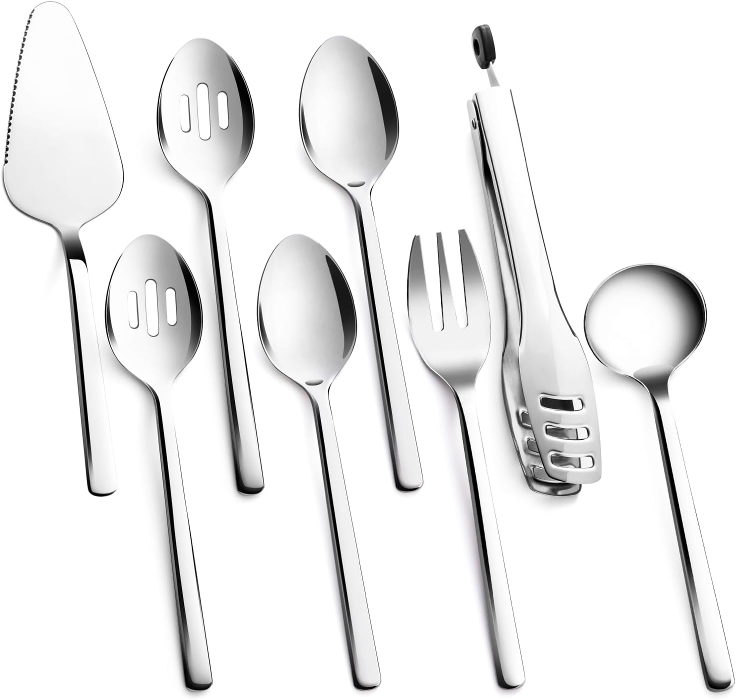 Large Hostess Serving Utensils Sets,18/10 Stainless Steel Heavy Duty 10inch Serving Spoons