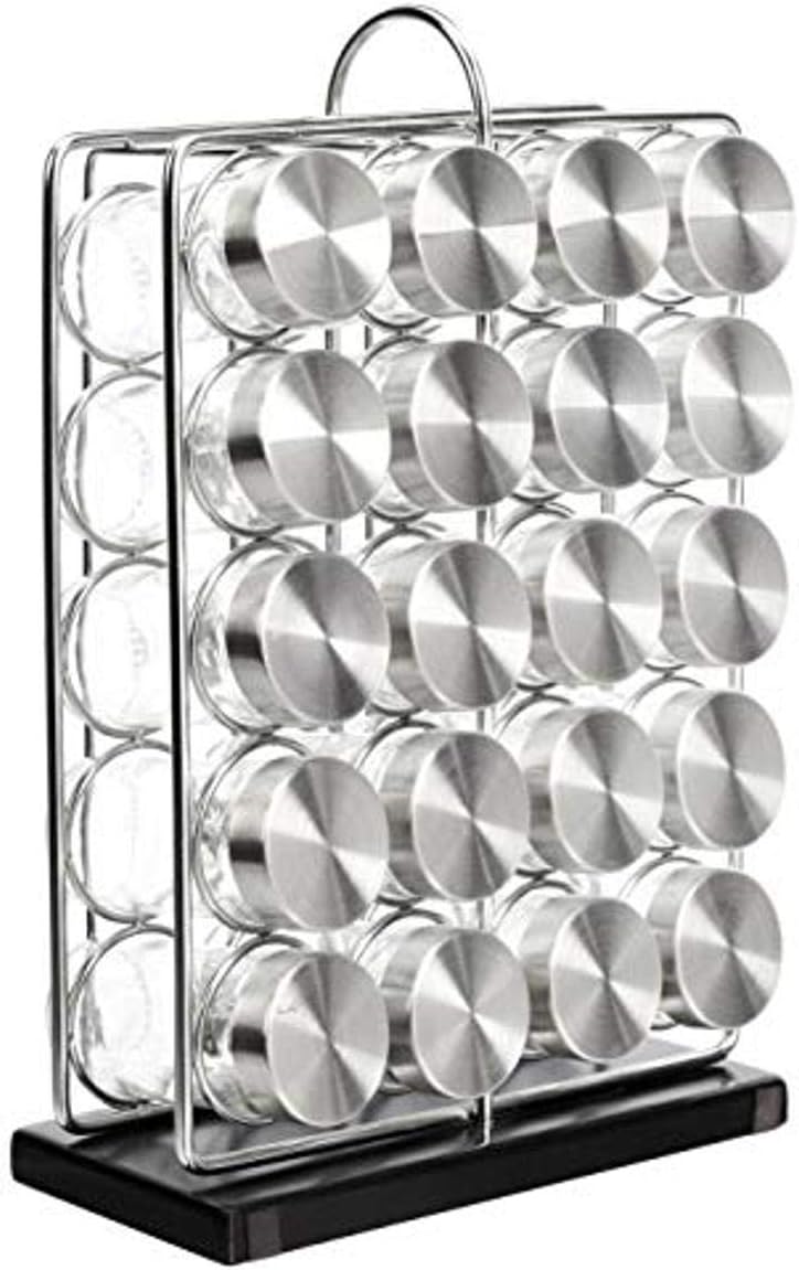 Basics Spice Rack, 20 Glass Jar Spice Organizers and Storage