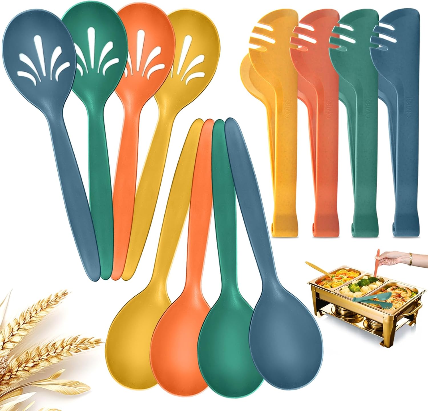 Reusable Plastic Serving Utensils Set of 12