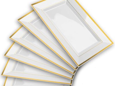 Elegant Plastic Serving Tray & Platter Set (6pk)