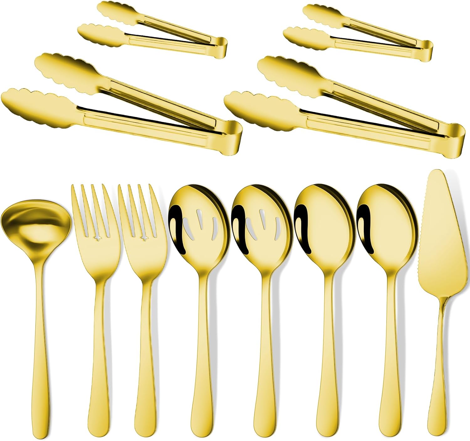 Gold 12 Pieces Serving Utensils