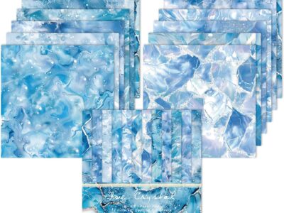 Blue Aesthetic Scrapbook Paper Pad – 24 Sheets 6"x6" Patterned Paper for Crafts & Journaling