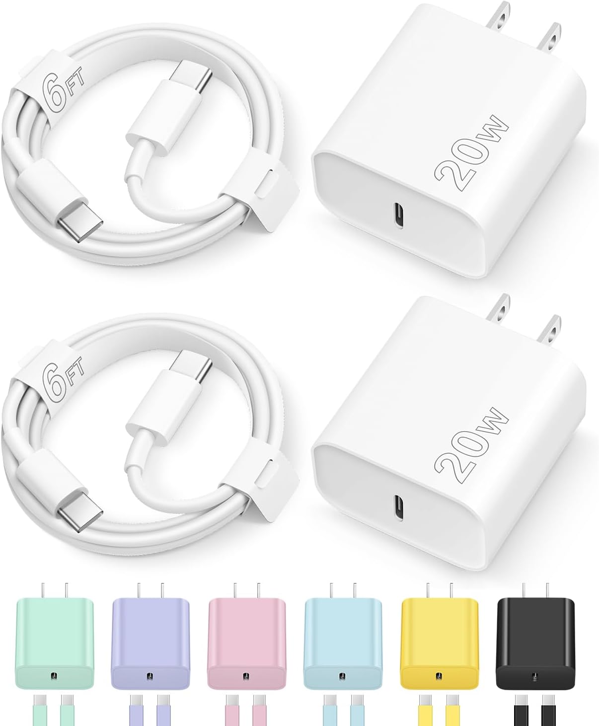 iPhone 15/16/17 Fast Charging USB-C Charger with 6FT Cable
