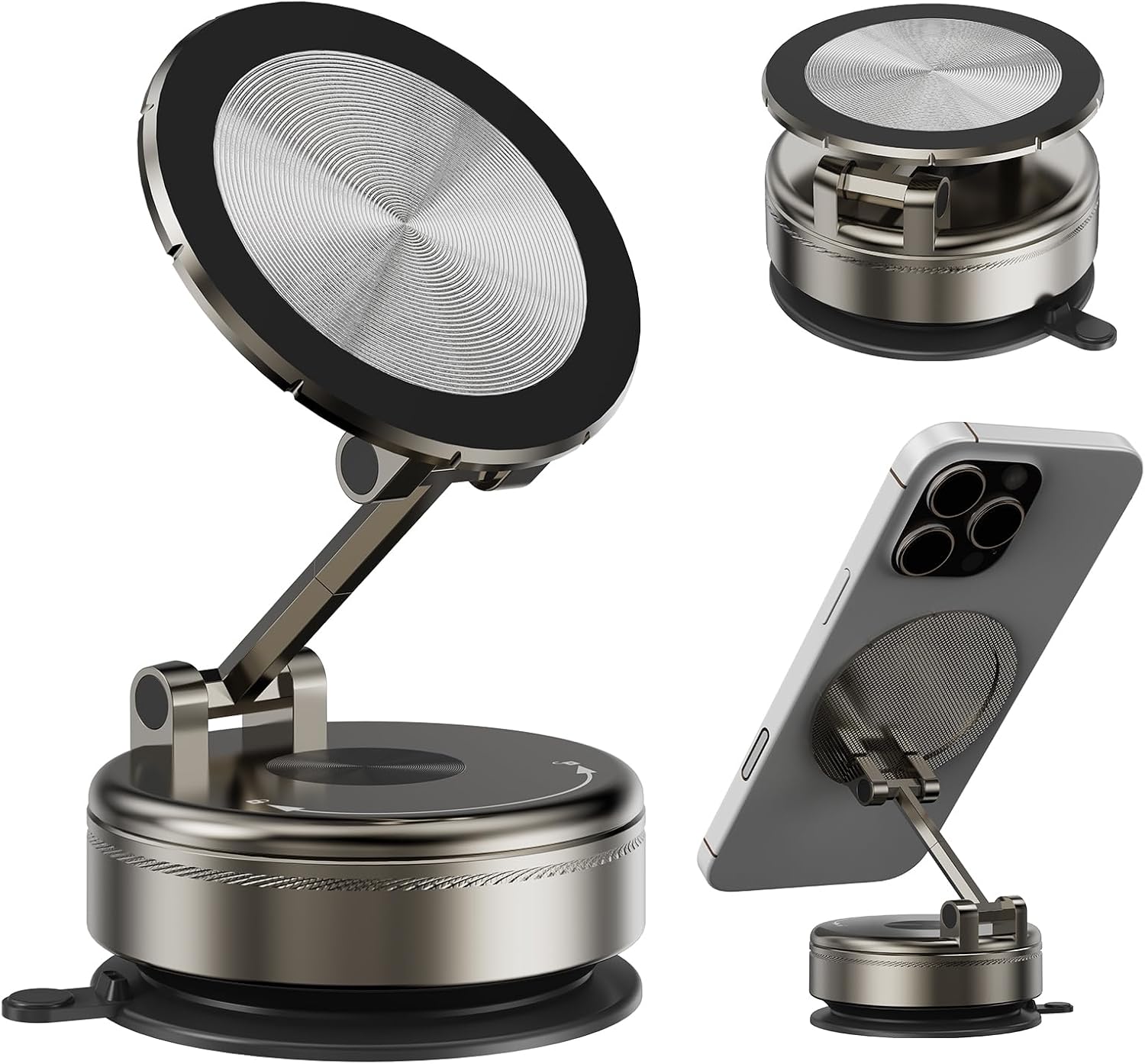 360° Magnetic Vacuum Car Phone Holder Strong Suction Universal Mount