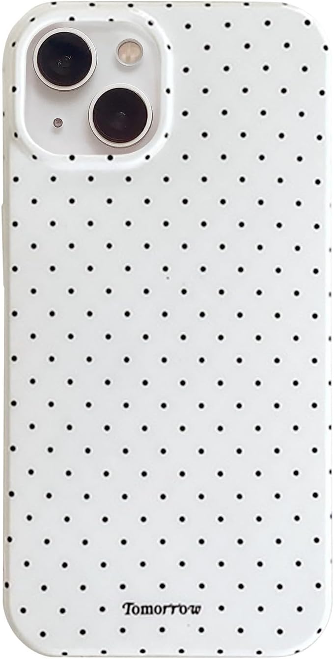 iPhone 13/14 White Polka Dot Slim TPU Case