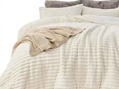 Fleece Down Alternative Comforter Set, Ultra-Soft Warm All-Season Bedding with Pillowcases