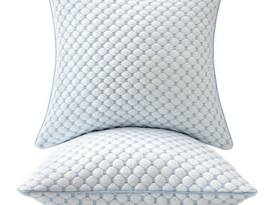 Decorative Memory Foam Pillow Inserts with Cooling Breathable Covers (Set of 2)