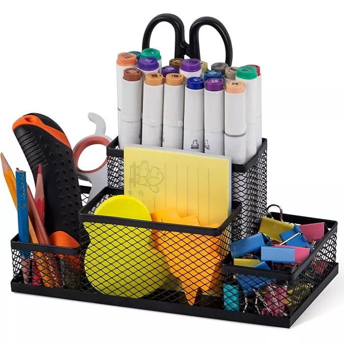 Pen Holder and Desk Organizer with Office Supply Storage Caddy - Image 2