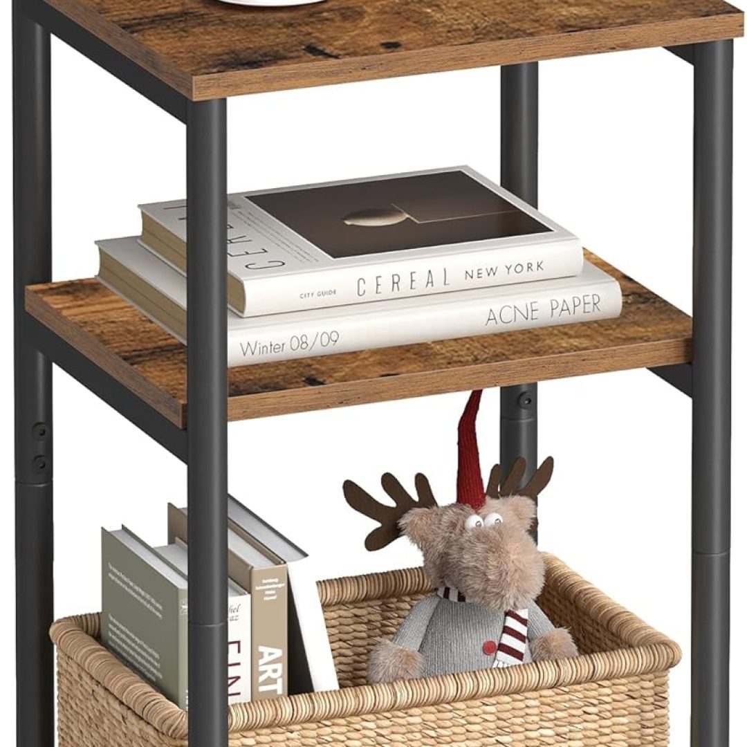 Side Table, Small End Table, Tall Nightstand for Living Room, Bedroom, Office, Bathroom