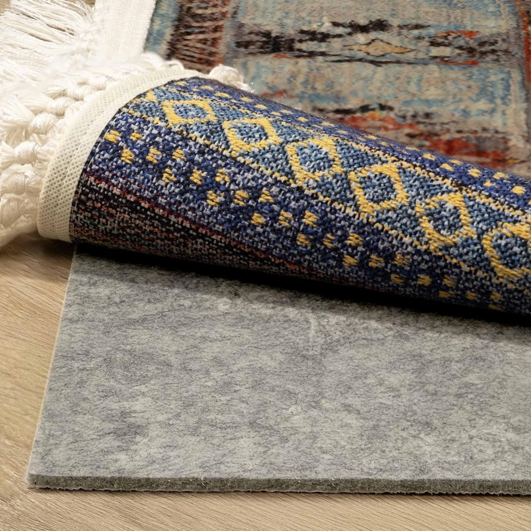 Rug Pad 9×12 with Adhesive Surface and Rubber Backing, Double Side Non Slip, 1/4″ Thick