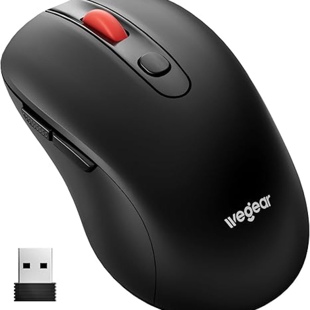 USB Mouse Wireless, 2.4G Cordless Computer Mouse with 6 Buttons