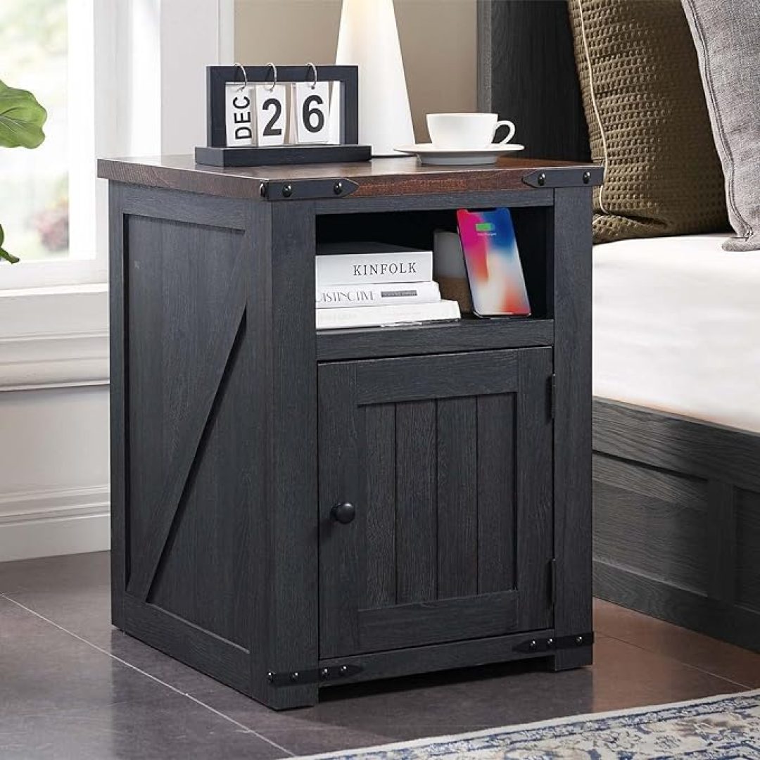 Nightstand w/Groove Barn Door