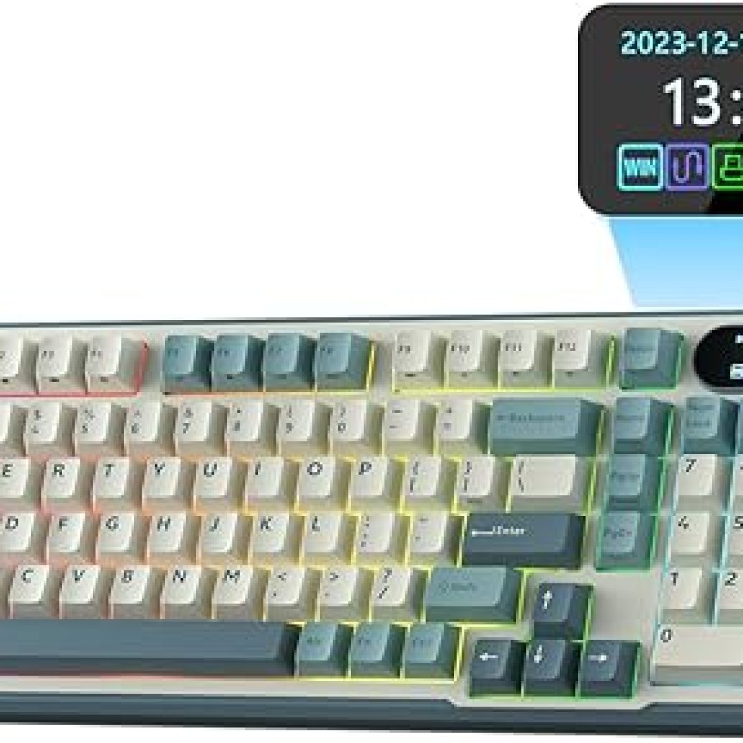 S98 Mechanical Keyboard w/Smart Display & Knob, Top Mount 96% Wireless