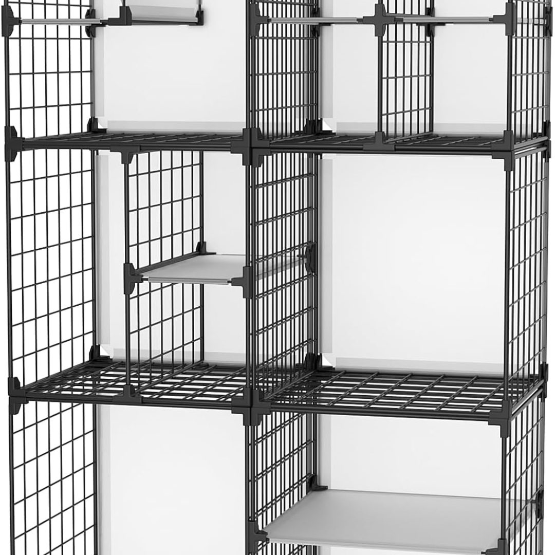 Stackable 6 Cube Storage Shelf, Closet Organizer