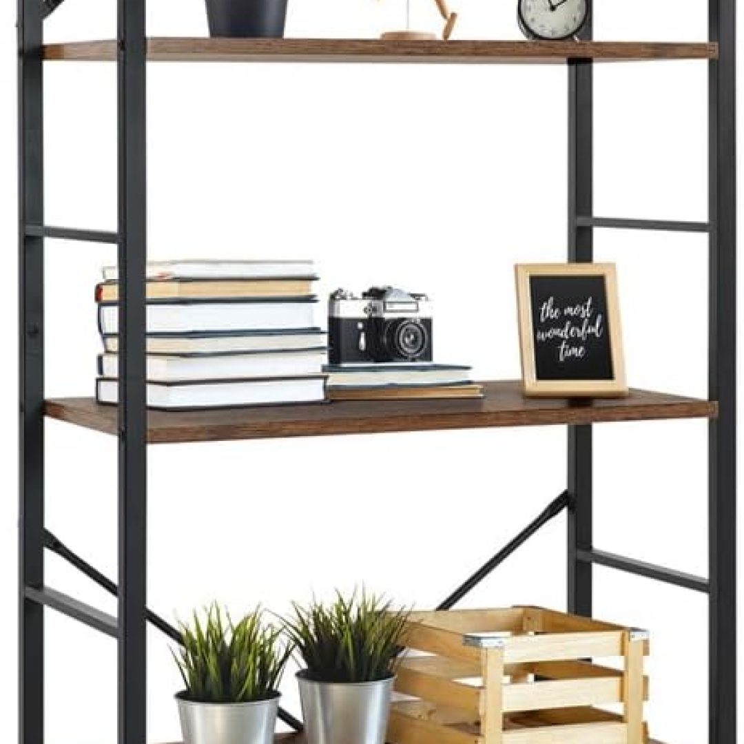 5 Tier Bookshelf, 24 Inch Width Free Standing Shelf, Bookcase Shelf Storage Organizer
