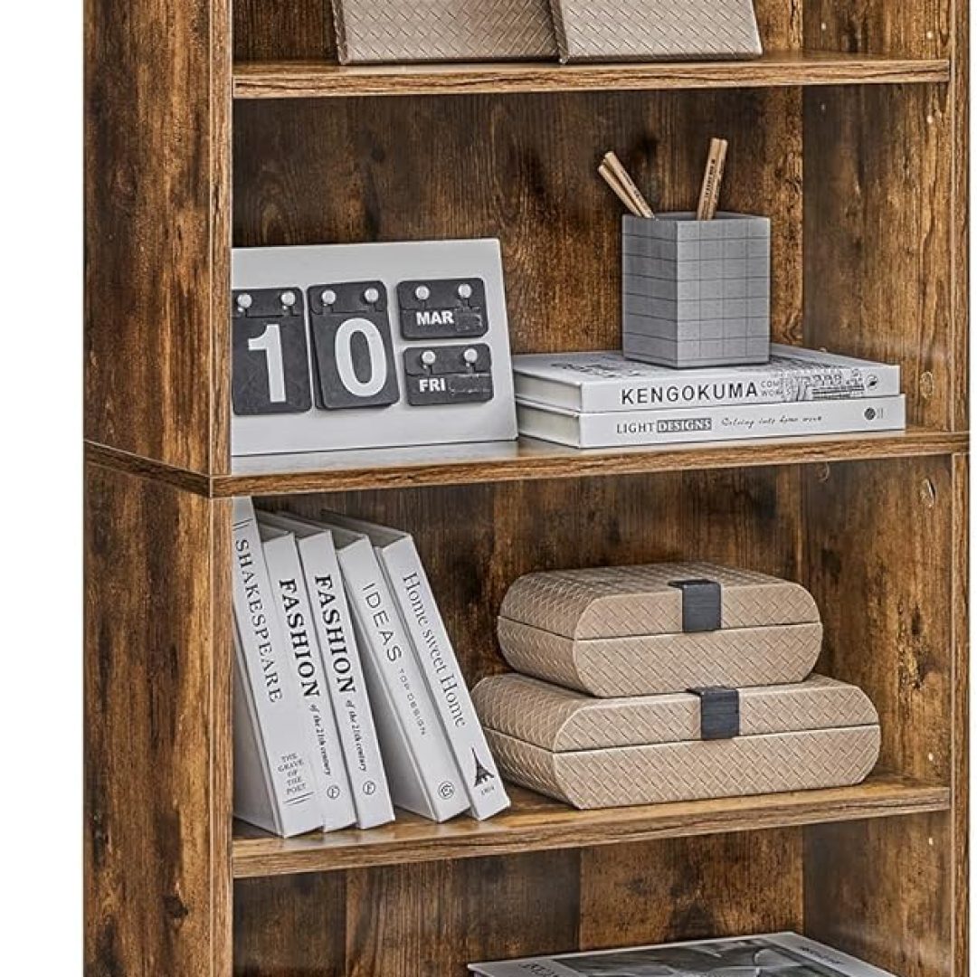 6-Tier Open Bookcase with Adjustable Storage Shelves