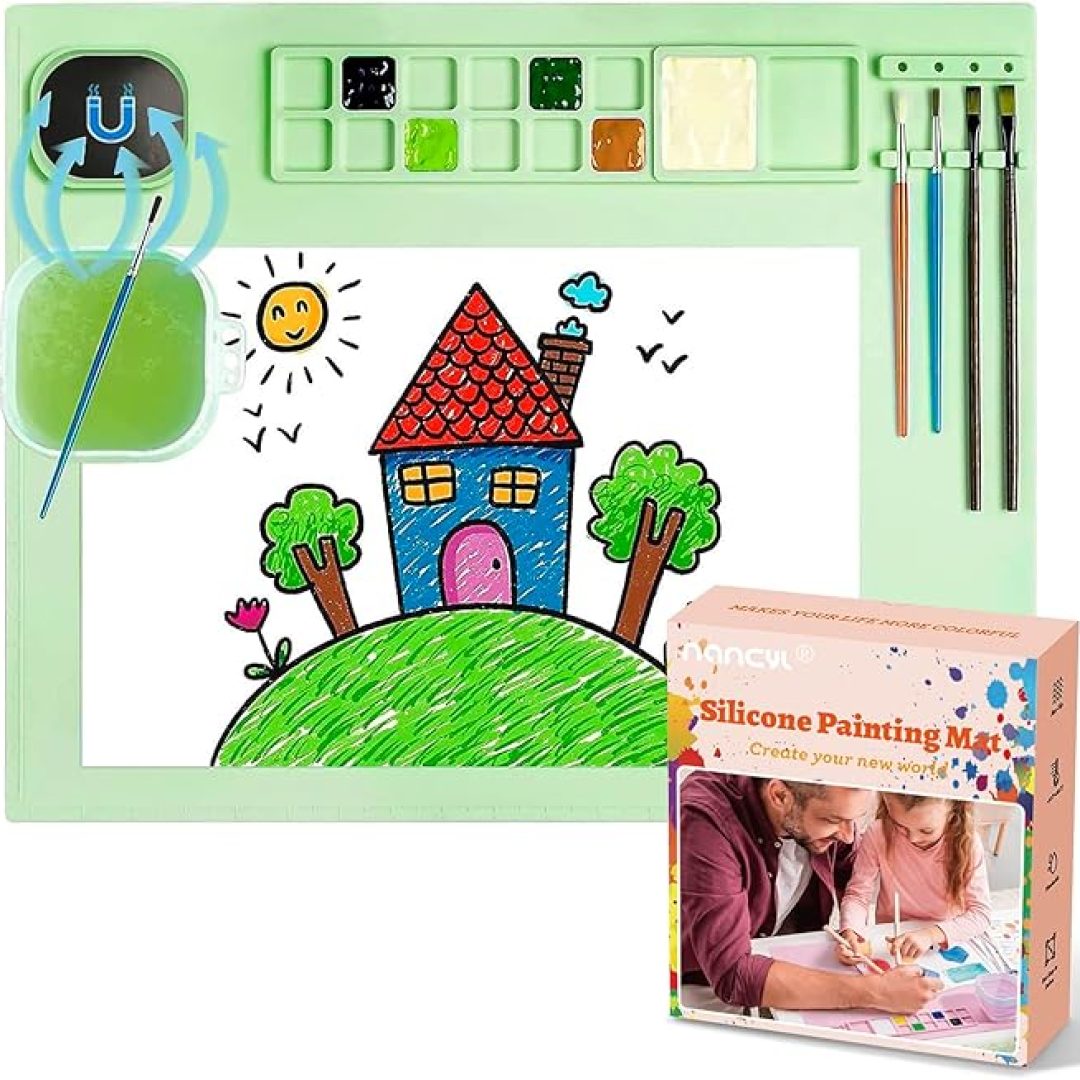 Silicone Craft Mat with Paint Brush Cleaner Tool