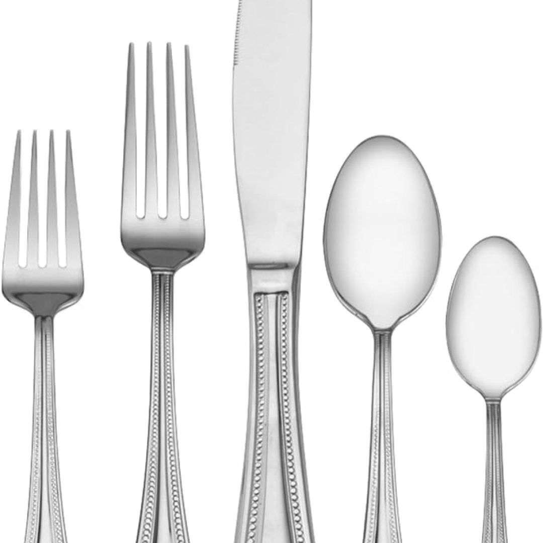 Mikasa, Regent Bead Flatware Service for 12, 65 Piece Set