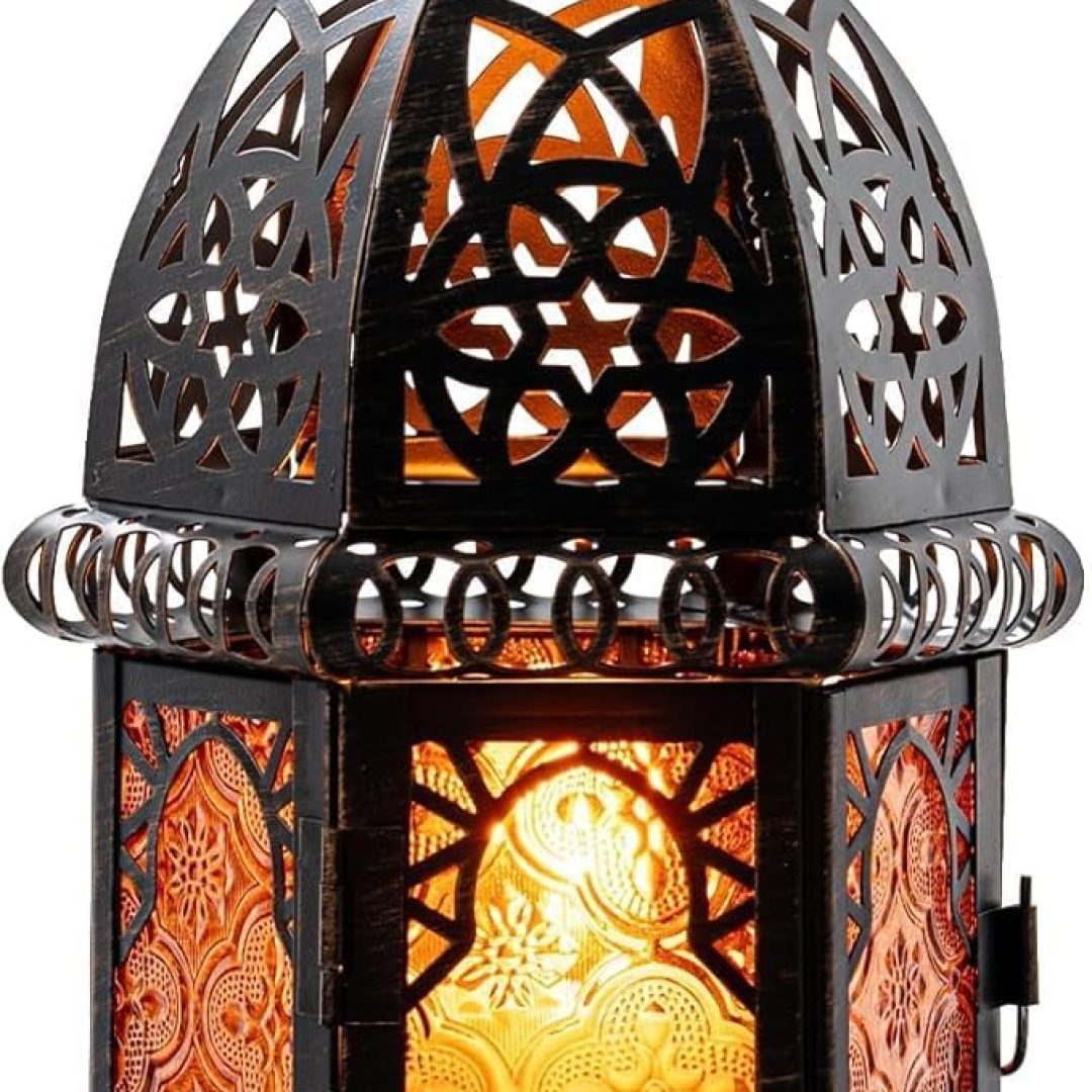 Ramadan Decorations, 12.8” Moroccan Lanterns Decorative Indoor & Outdoor