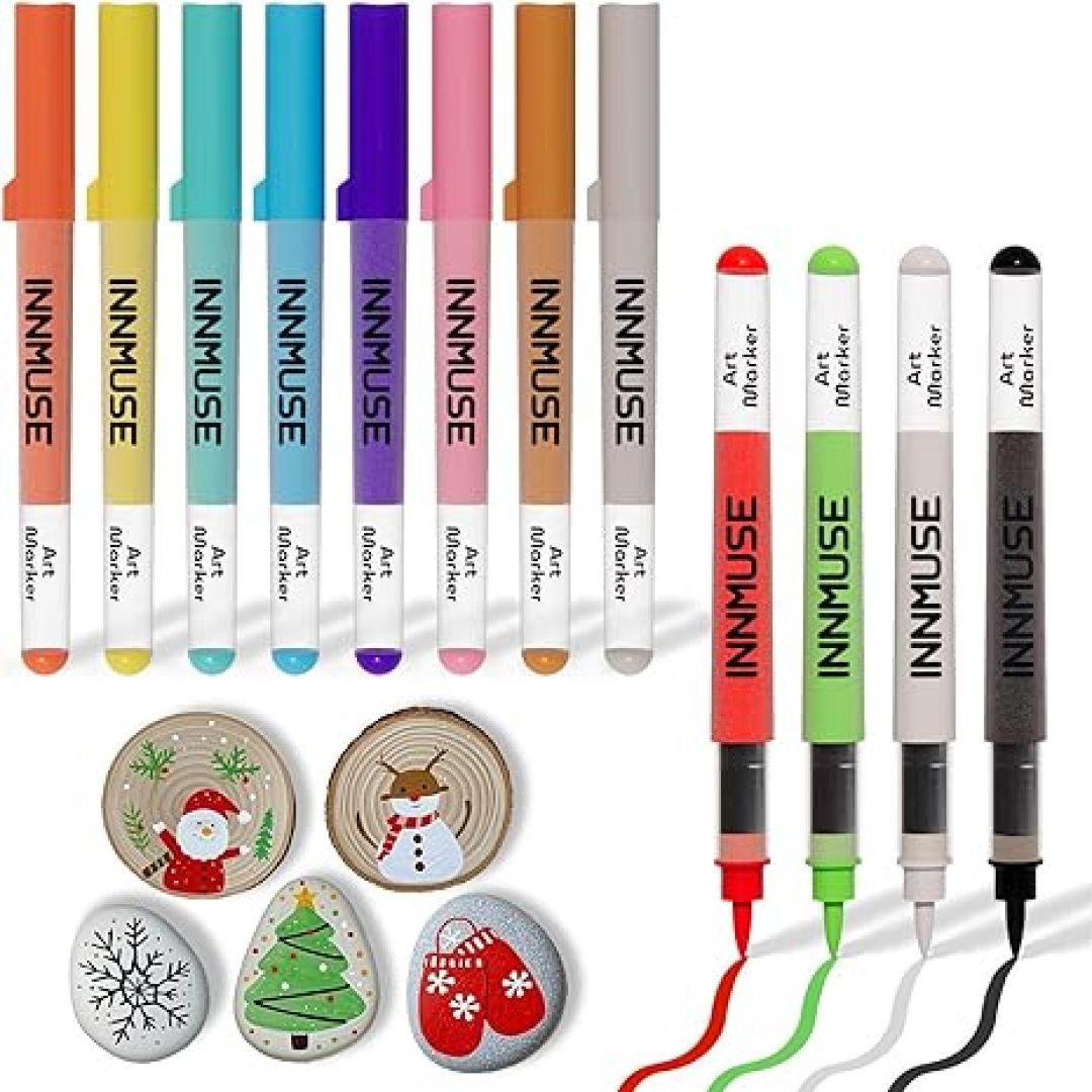 Easy-Flow Brush Tip Acrylic Paint Marker 12 colors