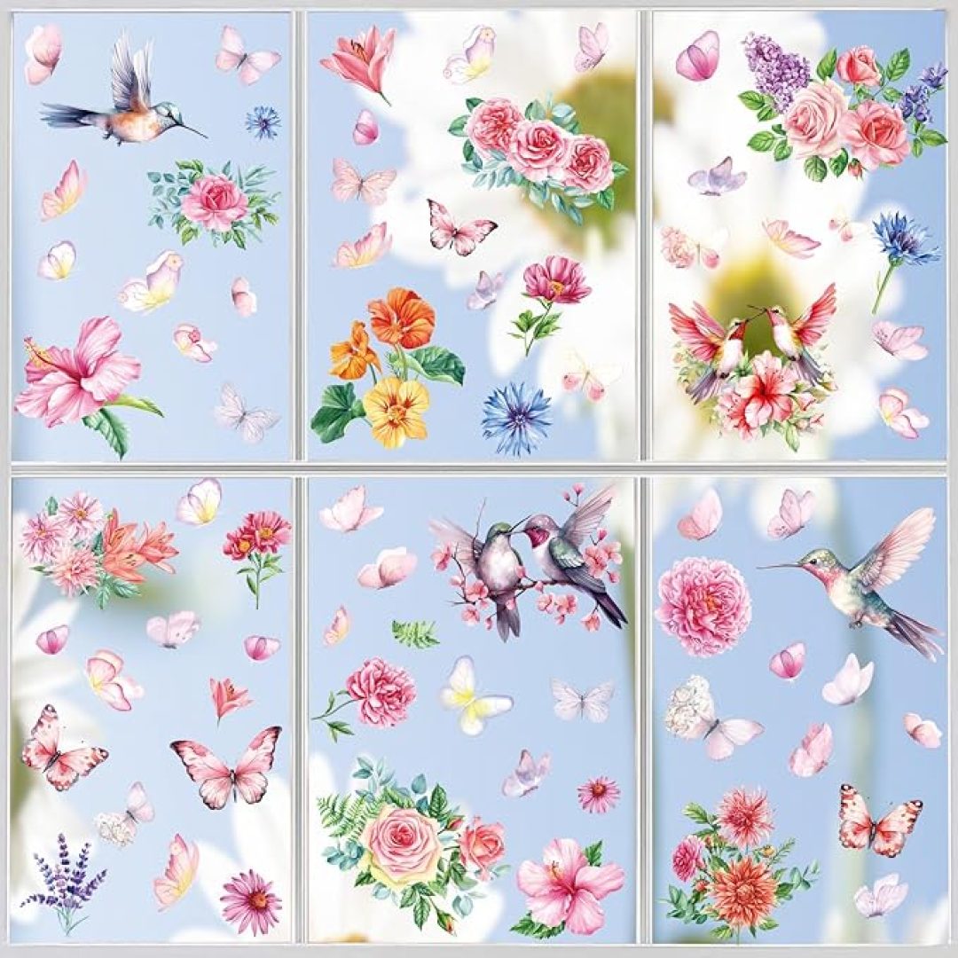 85PCS Spring Window Clings (9 Sheets)
