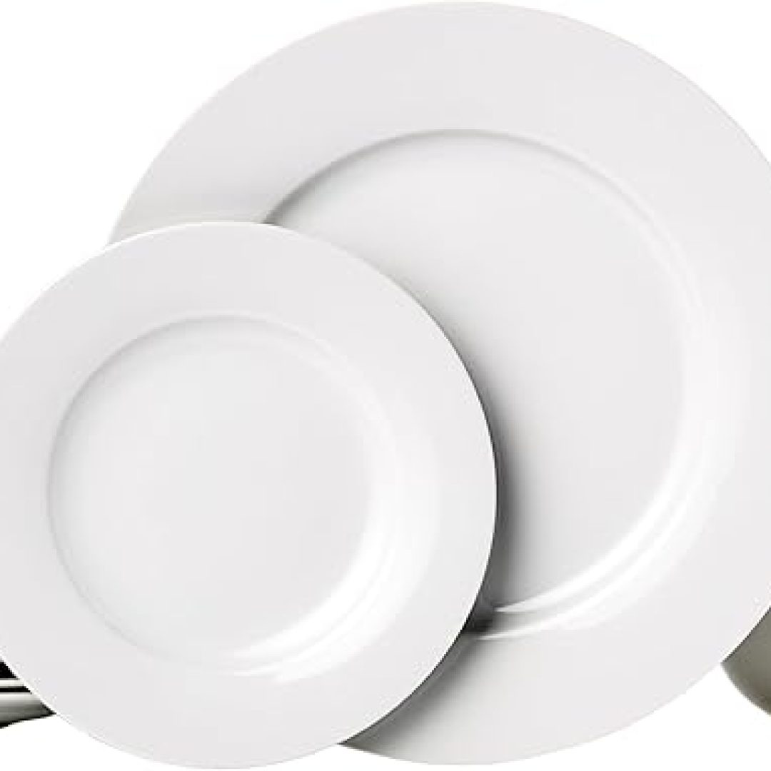 18-Piece White Dinnerware Set, Plates, Bowls, Service for 6