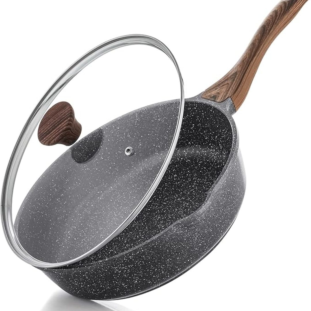 Nonstick Deep Frying Pan Skillet with Lid