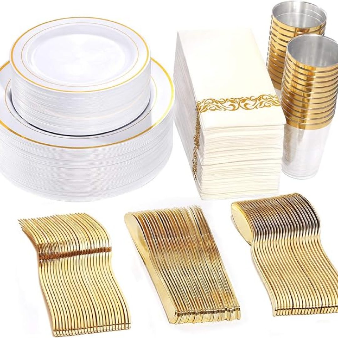 50 Gold Plastic Silverware