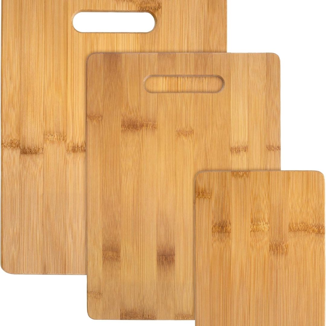 Totally Bamboo 3-Piece Cutting Board Set; 3 Assorted Sizes of Bamboo Wood Cutting Boards