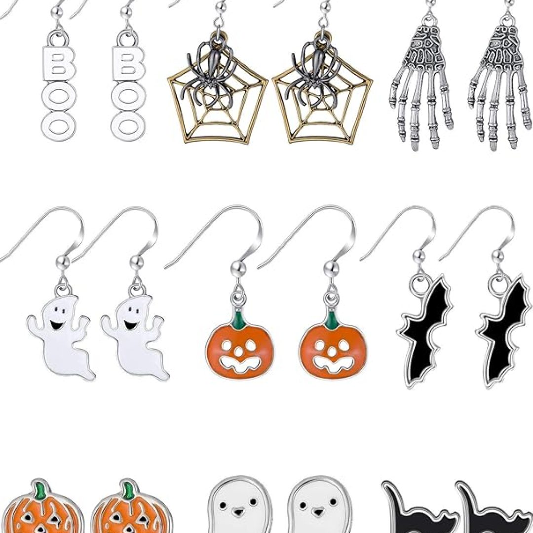 9 Pairs Halloween Stud Earrings