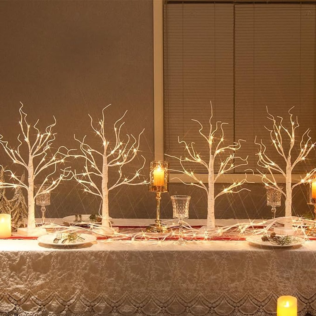 White Birch Tree with LED Lights