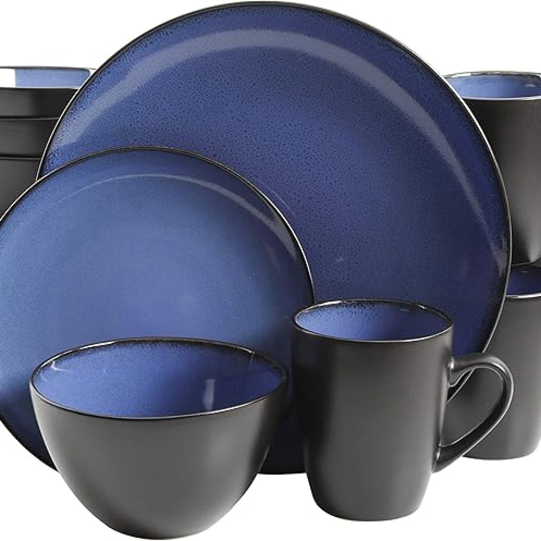 Gibson Soho Lounge Round Reactive Glaze Stoneware Dinnerware Set