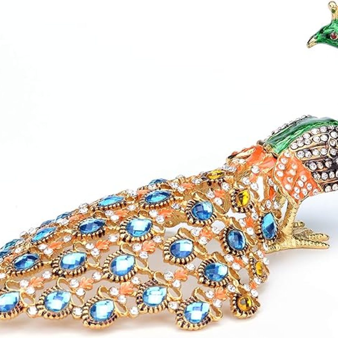 Green Peacock Crystal Ornament