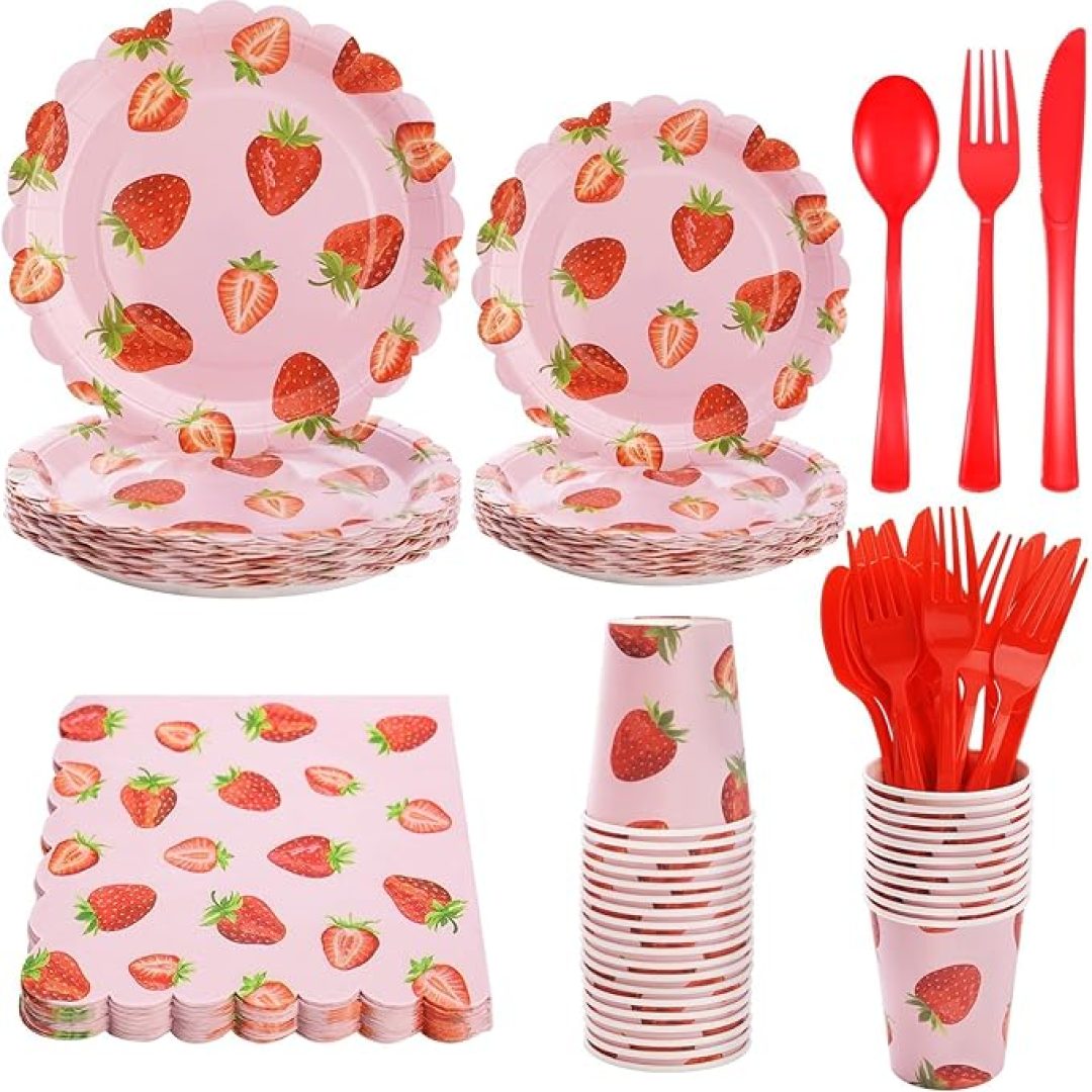 Strawberry Birthday Party Plates