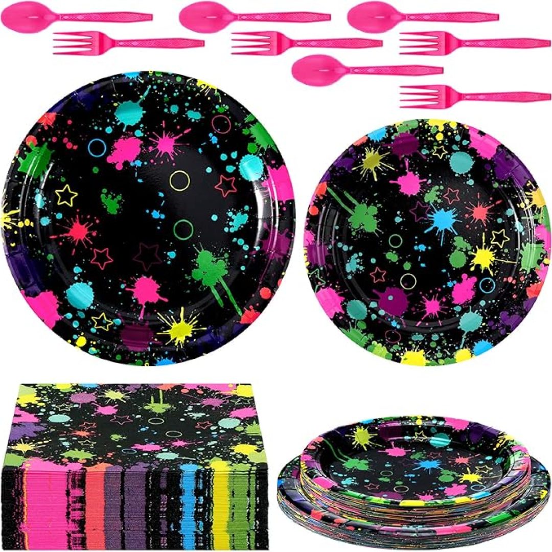 Rainbow Glow Party Plates