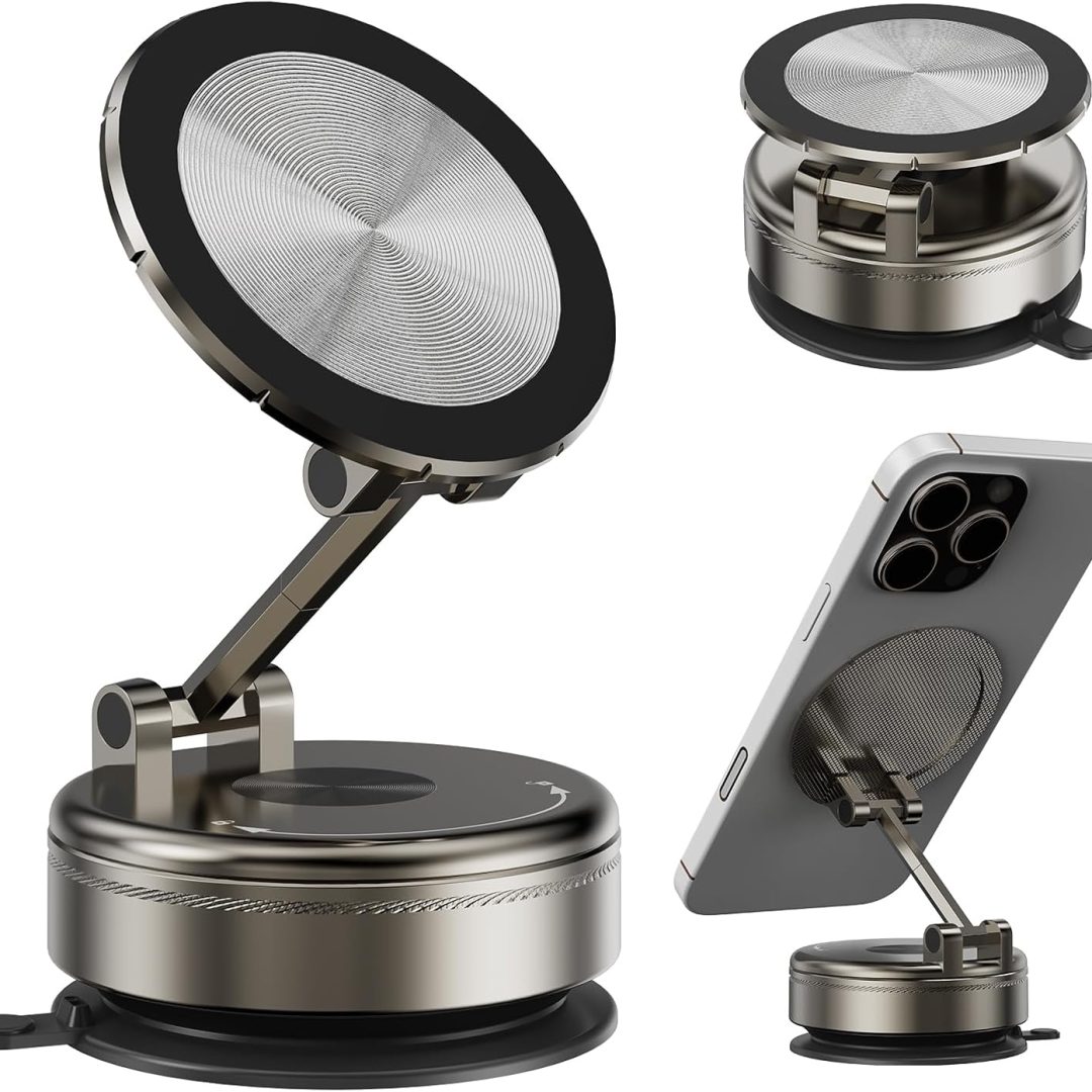 360° Magnetic Vacuum Car Phone Holder Strong Suction Universal Mount