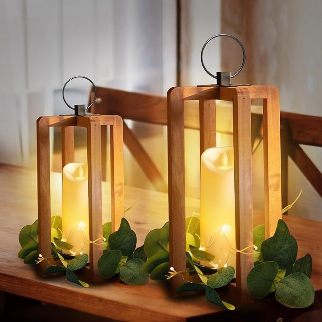 Rustic Wooden Lanterns Holder