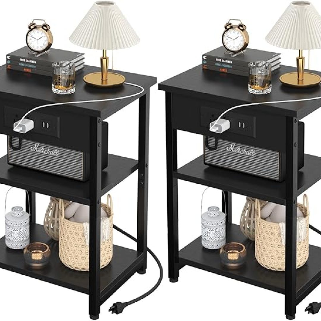 Record Player Stand Narrow Side Table