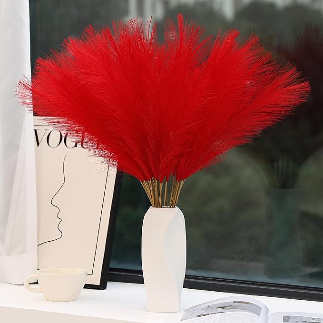 Red Pampas Grass Decor