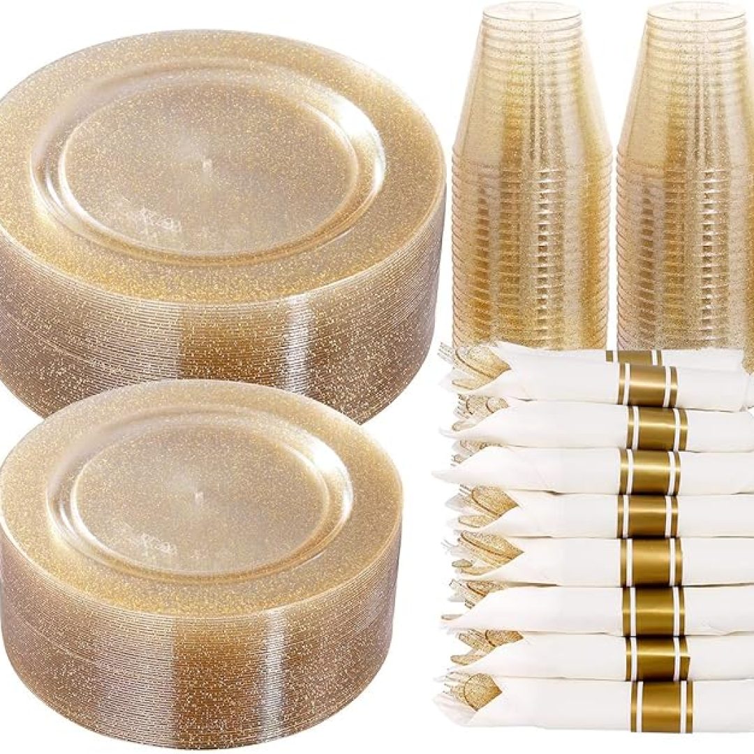 Gold Glitter Dinnerware