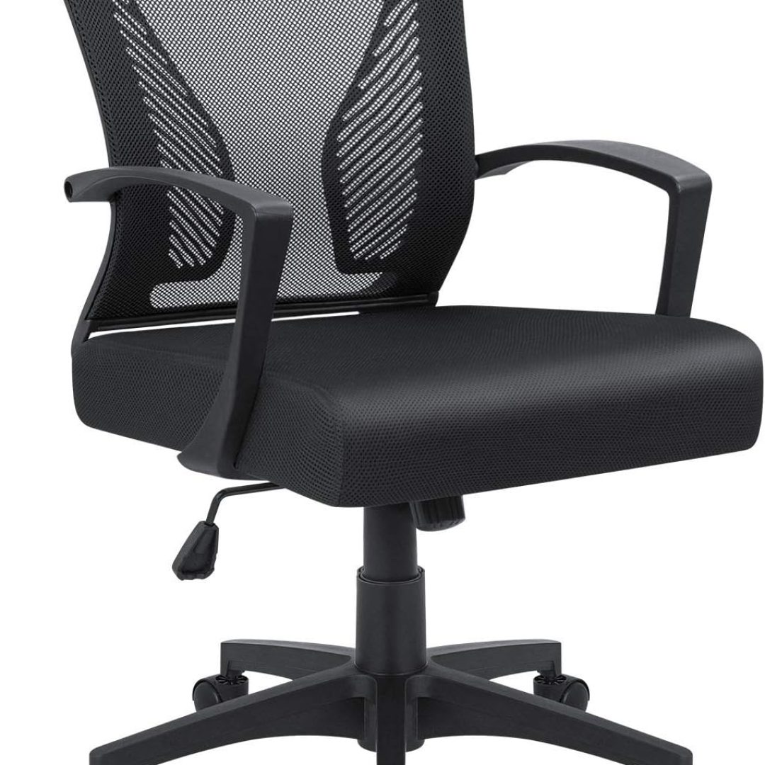 Furmax Office Chair Mid Back Swivel Lumbar Support Desk Chair, Computer Ergonomic Mesh Chair with Armrest