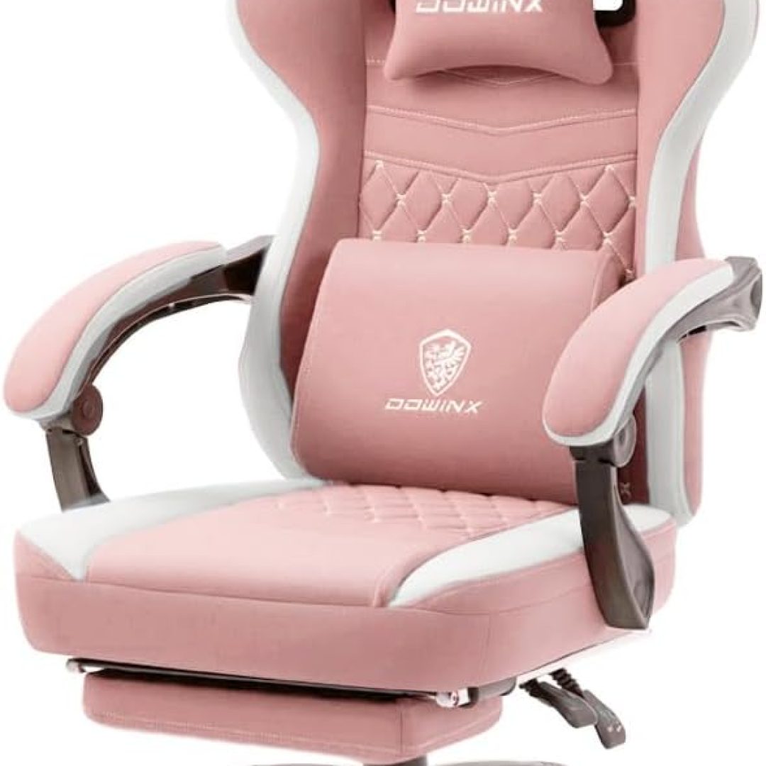 Gaming Chair Breathable Fabric Computer Chair with Pocket Spring Cushion, Comfortable Office Chair with Gel Pad and Storage Bag