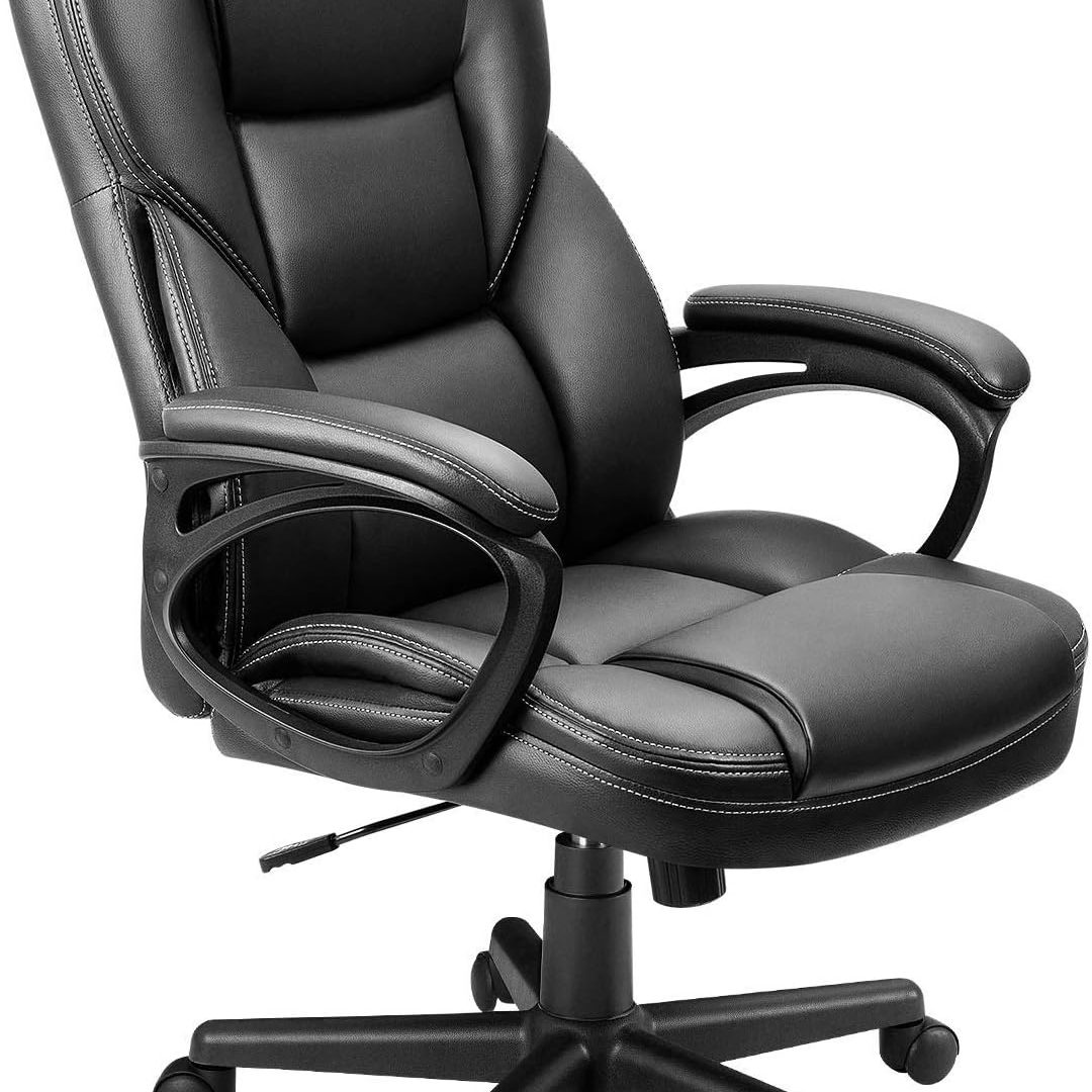 Office Executive Chair High Back Adjustable Managerial Home Desk Chair, Swivel Computer PU Leather Chair with Lumbar Support