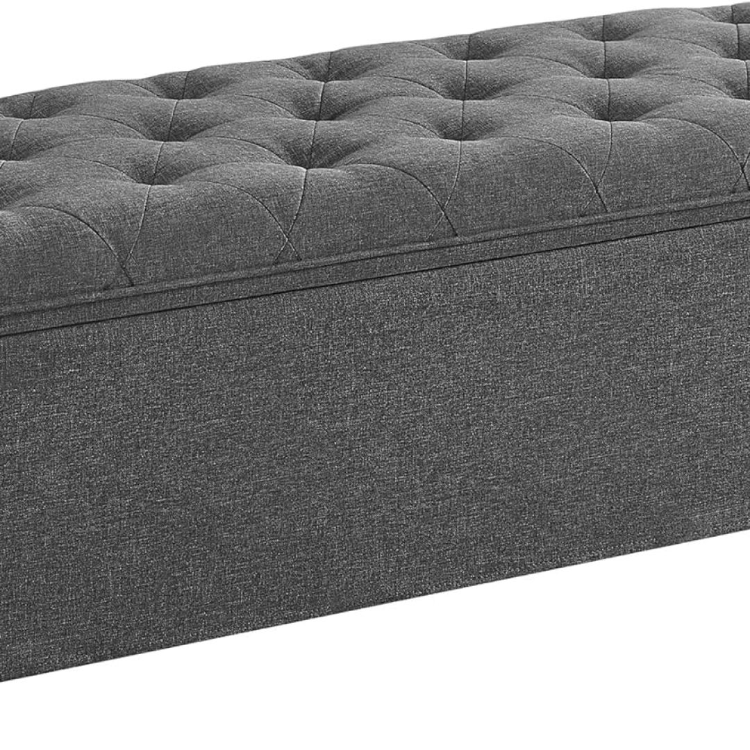 Storage Ottoman Bench, Foot Rest with Legs, 15.7 x 43.3 x 15.7 Inches, End of Bed Bench, Storage Chest, Load up to 660 lb, for Living Room, Bedroom, Entryway