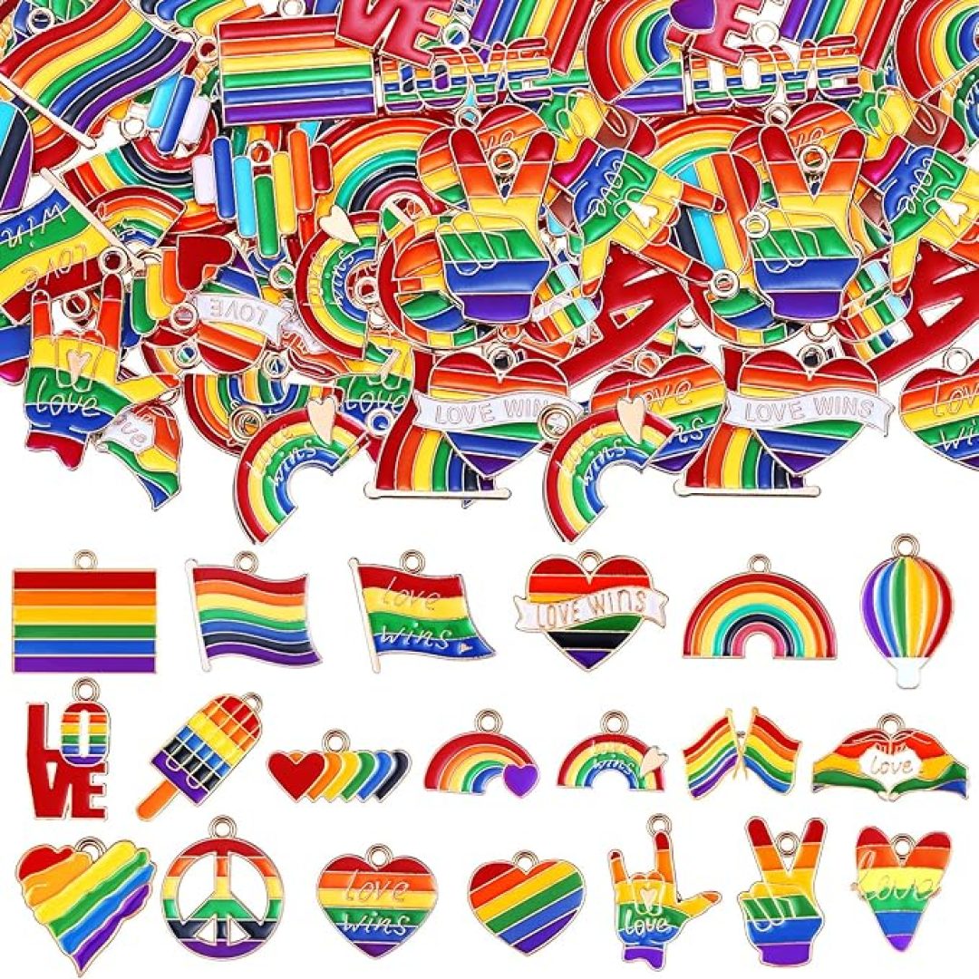 Making Gay Pride Charms Bulk Rainbow Lgbt Pride Alloy Pendants