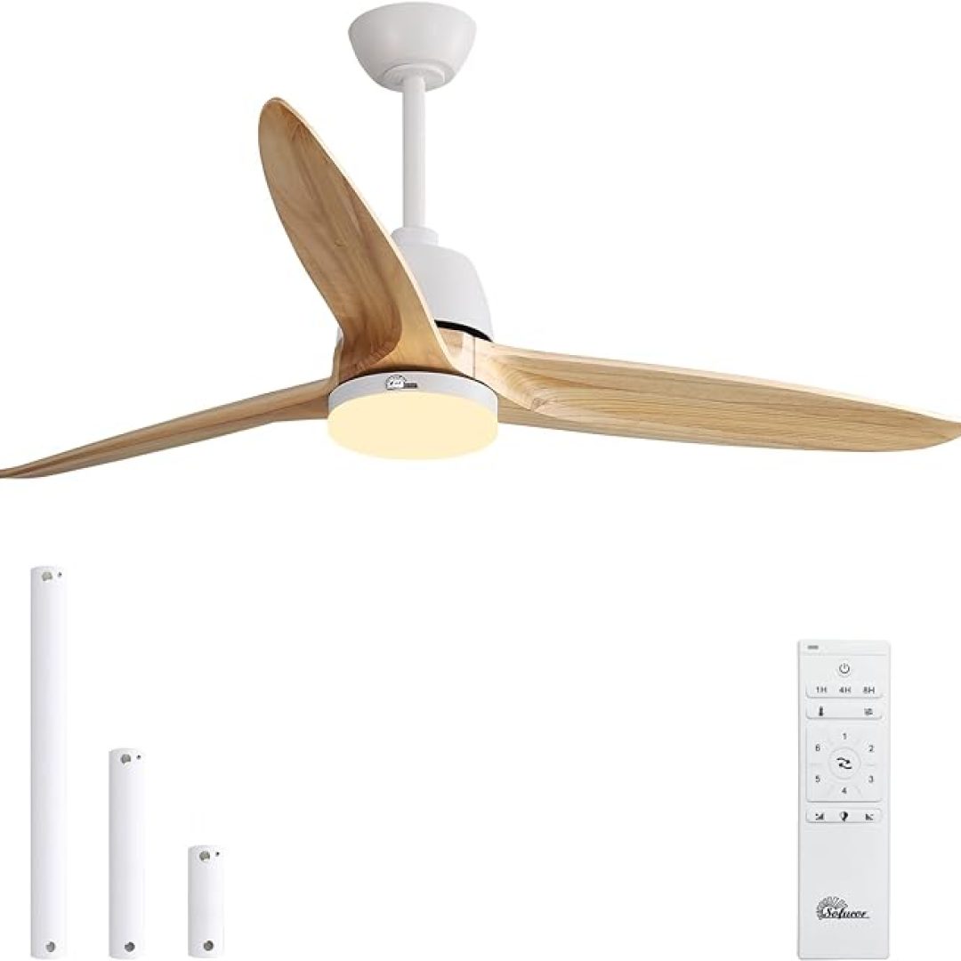 56 Inch Ceiling Fan with Lights Remote Control Dimmable Light Reversible
