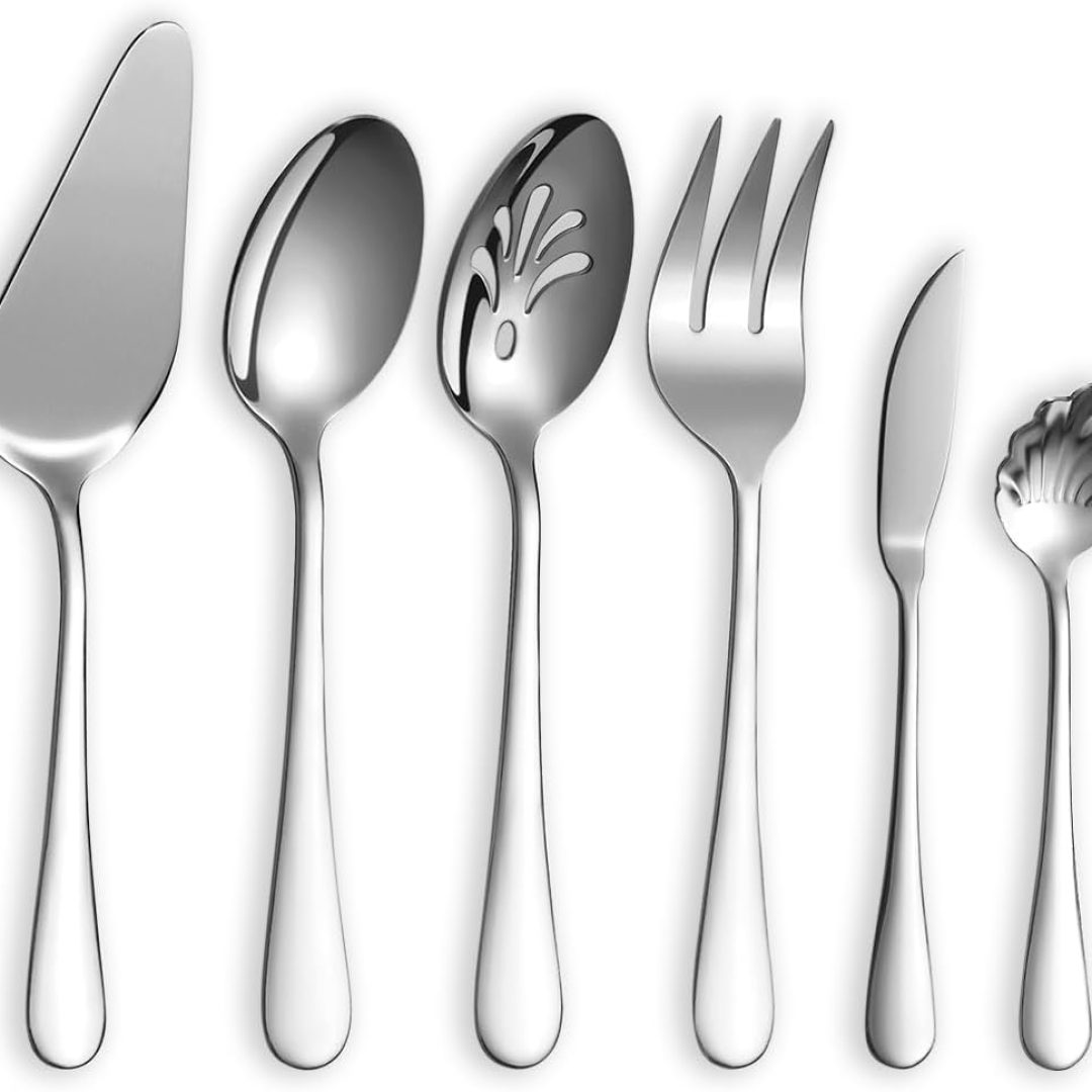 Stainless Steel Serving Spoons Set, Flatware Serving Set, Serving Utensils Set